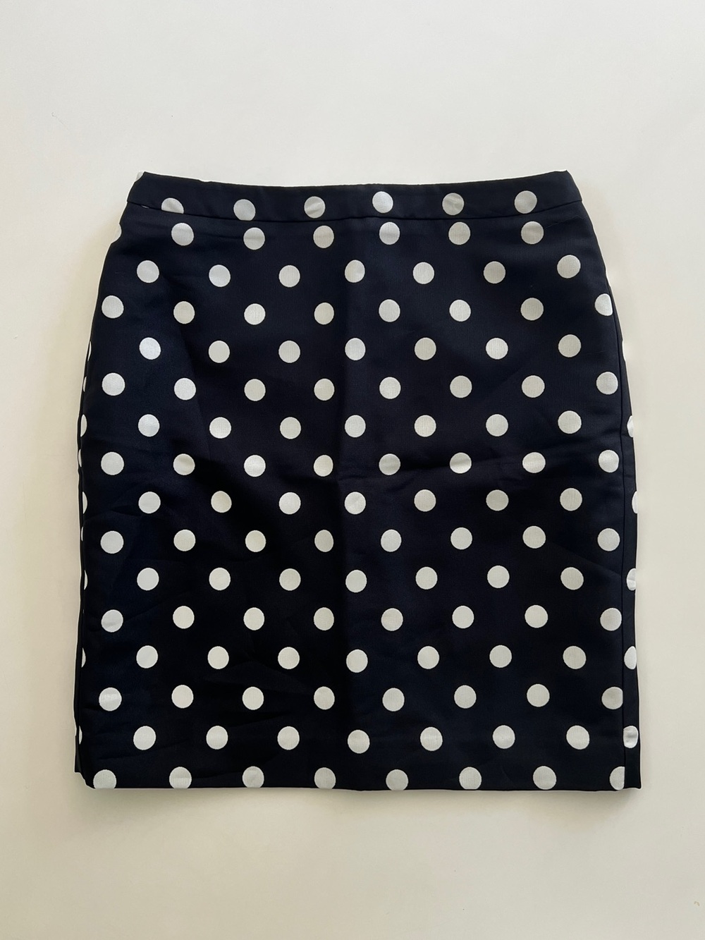 LOFT Black Pencil Skirt with White Polka Dots